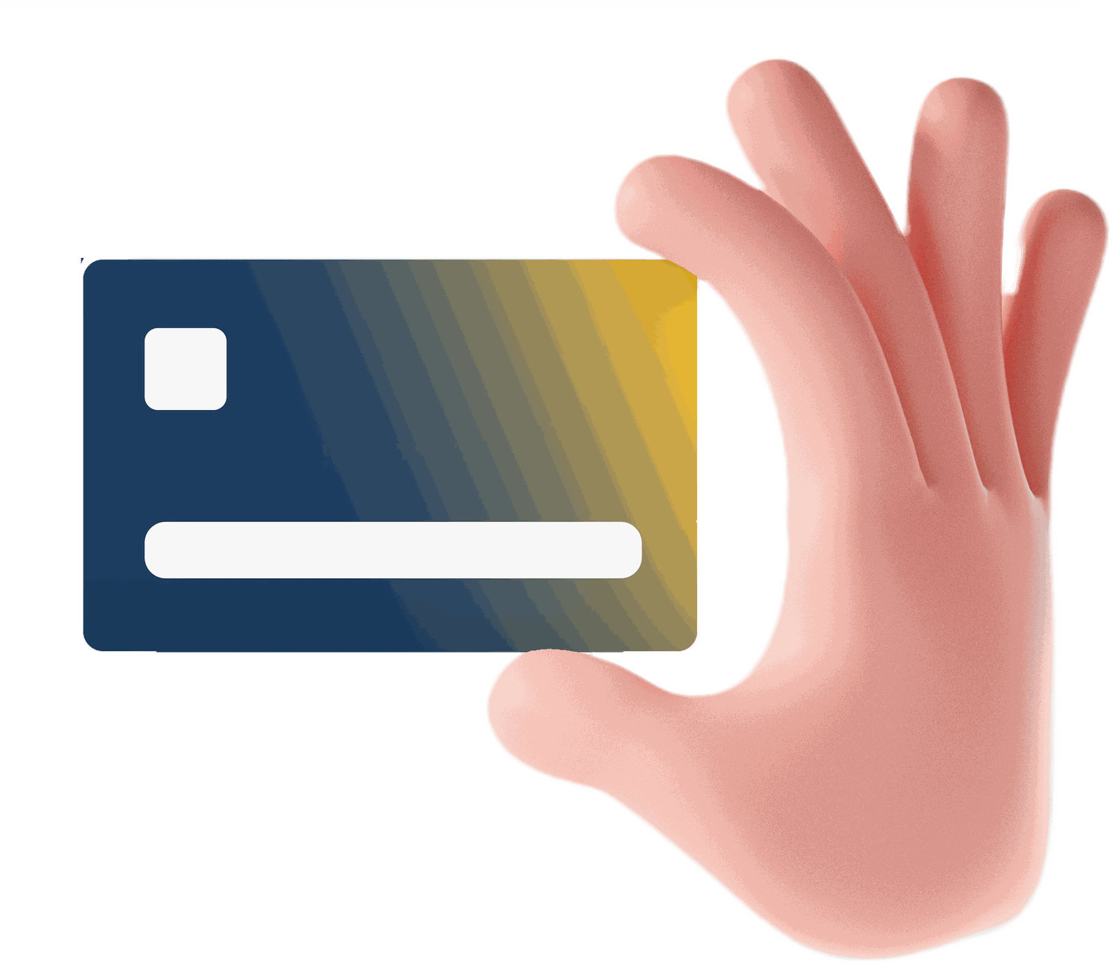 Illustration: Hand, die eine Bankkarte hält