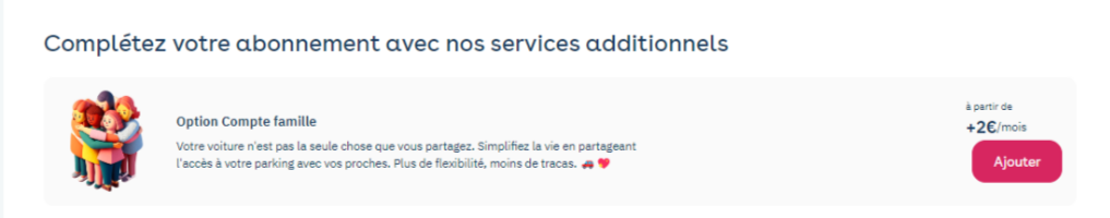 Área de cliente web: tarjeta Opción Cuenta familiar desde 2 €/mes, botón Añadir