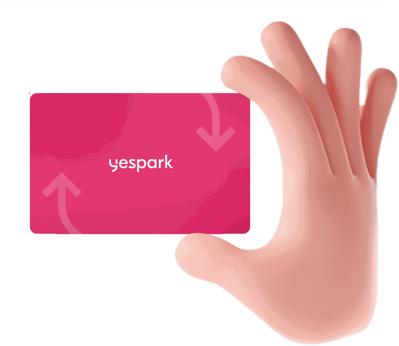 Ilustración: mano que sostiene un mando Yespark rosa